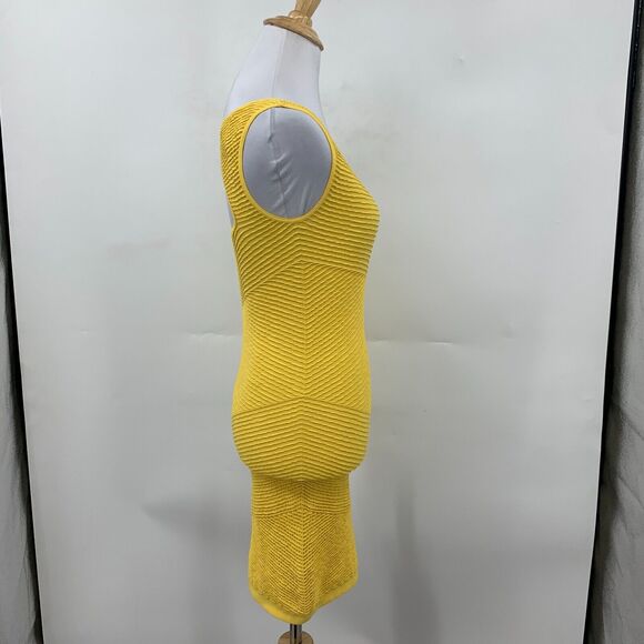 Bebe Bodycon Dress Womens PS Petite Small Sunflower Textured Cutout Back Fitted - Picture 4 of 14